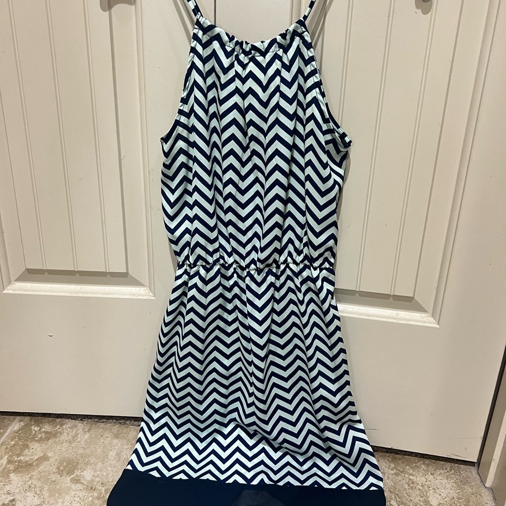 Chevron Pattern Sleeveless Dress